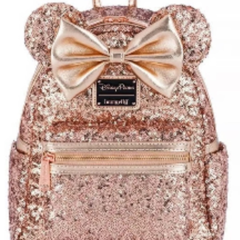 Disney Loungefly Rose Gold Sequin Backpack
